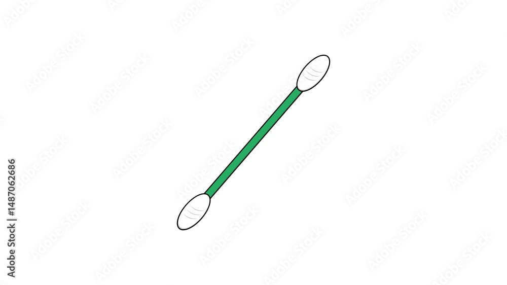 cotton buds on white background. picking earwax. simple animation. motion graphics cotton buds on white background. picking earwax. simple animation. motion graphics
