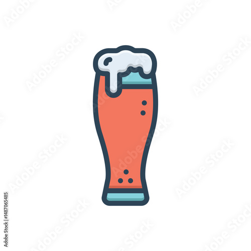 Color illustration icon for beer