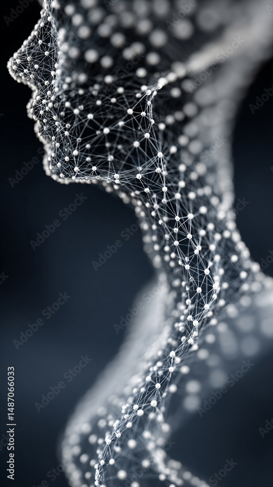 Obraz premium A futuristic visualization of business intelligence powered by generative AI technology, featuring a global network of interconnected data points and digital interfaces, symbolizing innovation, analyt