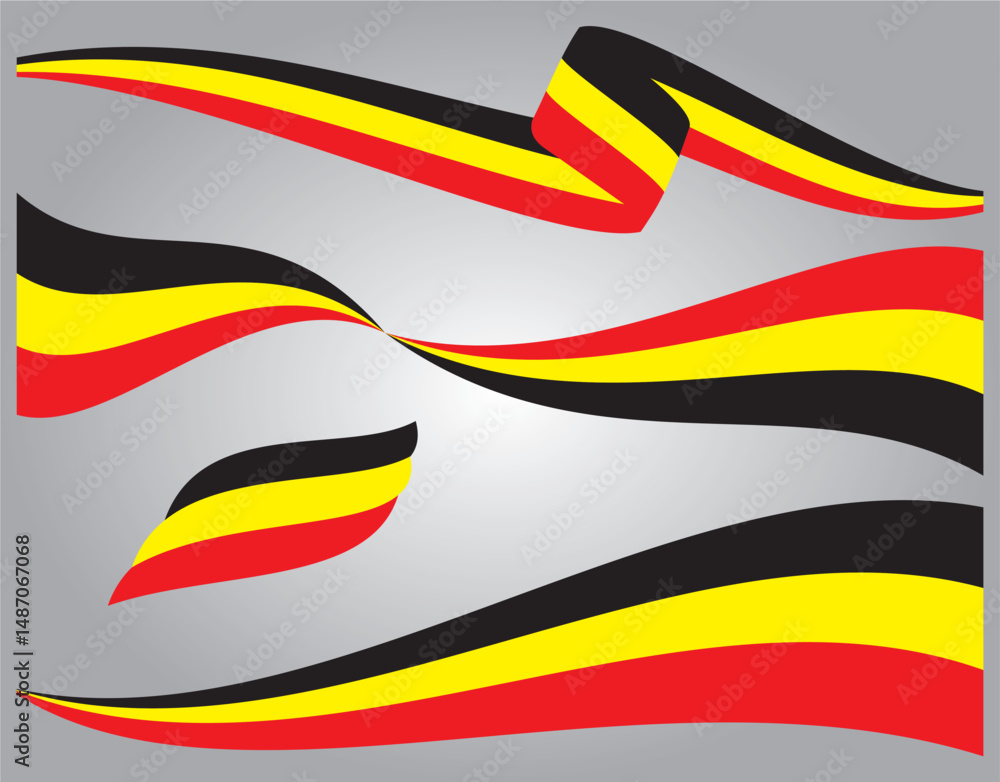 Naklejka premium belgium ribbon flag vector design