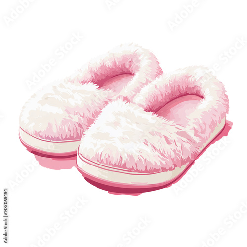 white fluffy flipflop 