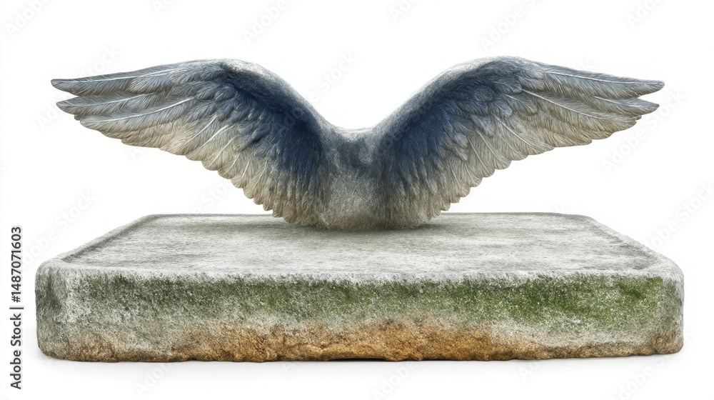 Fototapeta premium Classic memorial tile. Isolated on white background. Generative AI