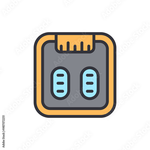 Stylized Illustration Of Digital Weight Scale On Transparent Background