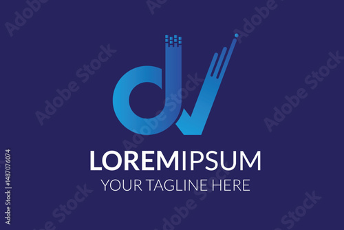 Dv minimal modern logo
