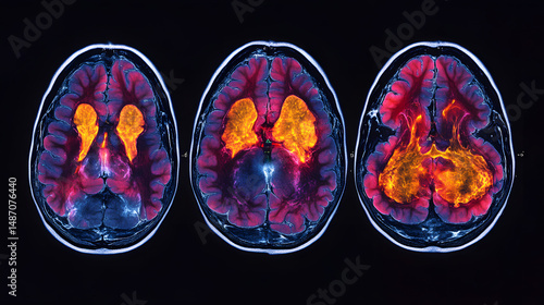 Neuroimaging: PET Scan of Human Brain Highlighting Metabolic Activity and Cognitive Function