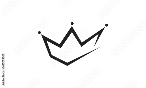 Minimalist abstract logo of crown on white background. Vector icon design