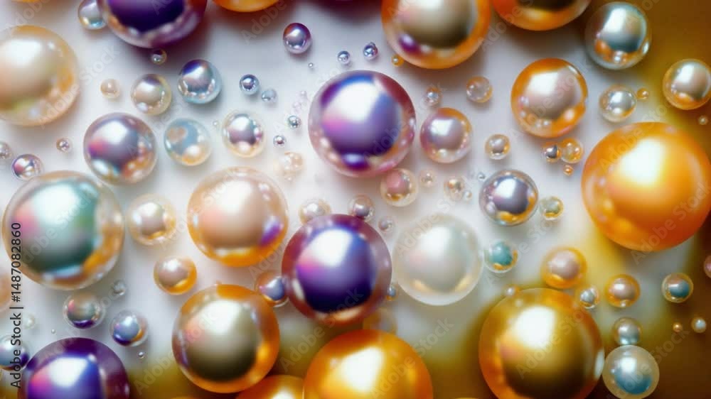 Shining Pearls: A captivating close-up showcases a collection of lustrous pearls in various sizes and radiant colors, evoking a sense of elegance and timeless beauty. Shining Pearls: A captivating close-up showcases a collection of lustrous pearls in various sizes and radiant colors, evoking a sense of elegance and timeless beauty.