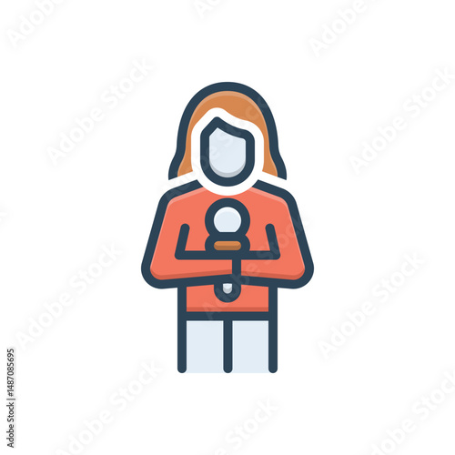 Color illustration icon for reporters