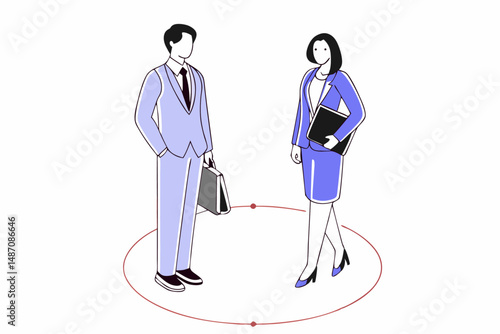 Add elegance and poise to your visuals with a high quality illustration of a woman in business attire great for corporate settings or female empowerment campaigns