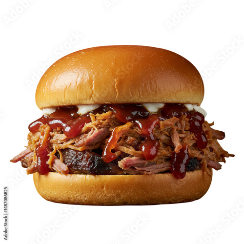 Delicious pulled pork sandwich, perfect for food photography
