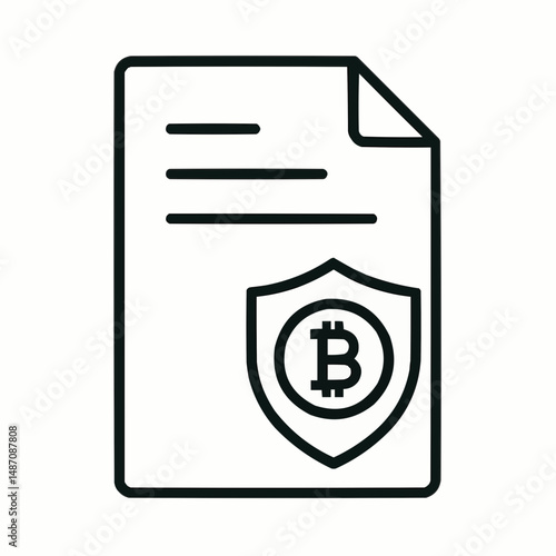 Paper document icon with a small shield and crypto symbol, referencing paper wallets.