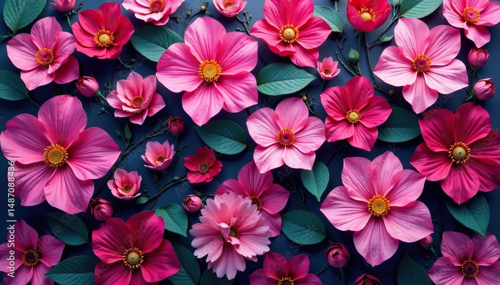 Intricate fuchsia floral pattern, vibrant blooms , purple, summer, beautiful Intricate fuchsia floral pattern, vibrant blooms , purple, summer, beautiful