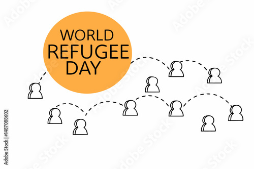 People figures placed around an earth continent representing the shared responsibility of welcoming and supporting displaced communities