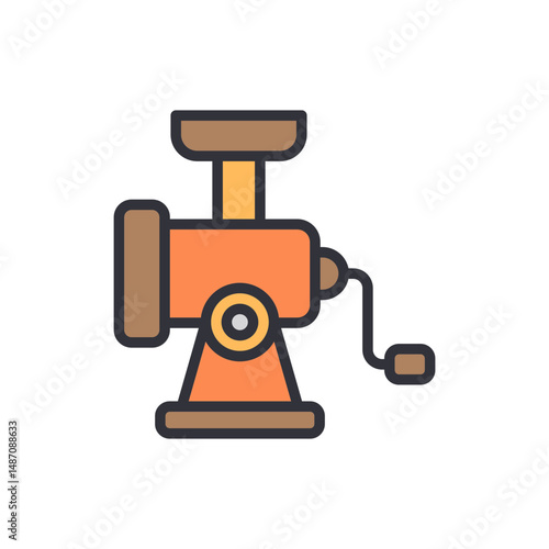 Whimsical Meat Grinder Illustration For Culinary Or Kitchen Concepts