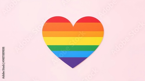 Free Download Rainbow Heart – A Minimalist Symbol of LGBTQ+ Love and Pride - AI Generated - GFXLoad