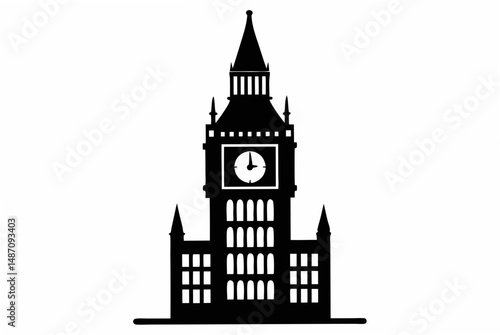 big ben clock tower silhouette