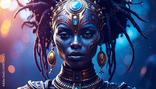 An art portrait of science fiction. A fantasy female character.
