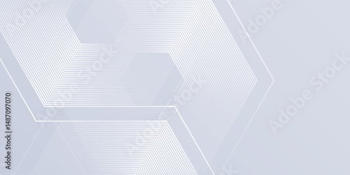 Modern white background with gradient color and artistic dynamic lhexagon decoration abstract