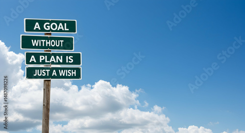 goal,  plan,  wish, A Goal Without A Plan Is Just A Wish Motivational Sign