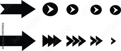 black and white arrows Arrow icon. Set black arrows symbols. Blend effect. Vector isolated on white 
