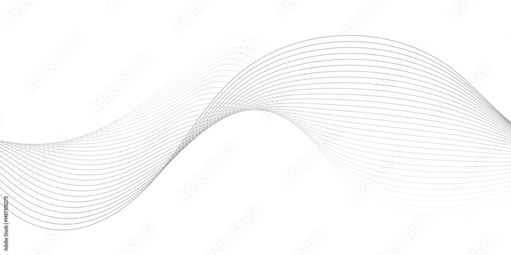 Fototapeta premium Dynamic Curved Line Design on Transparent Background Versatile Vector Illustration for Use in Technology Solutions, IT Services, Engineering Reports, and Data-Driven Projects