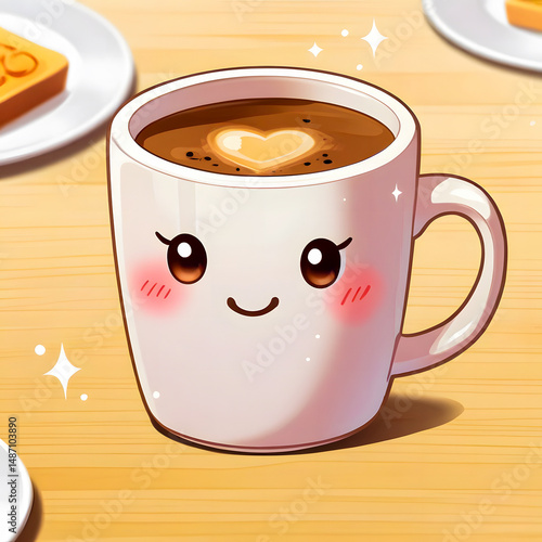 cup of coffee with heart shape