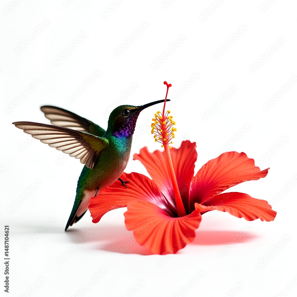 Obraz premium hummingbird and flower