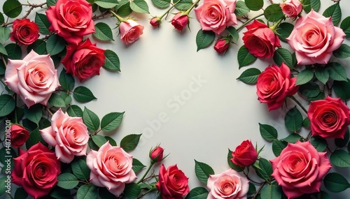 Densely packed roses, swirling vines Classic repeating floral motif , white, background, green