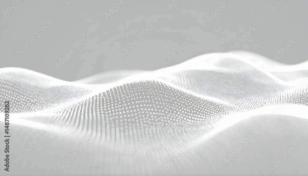 Abstract White Wave Background with Dynamic Dots Abstract White Wave Background with Dynamic Dots