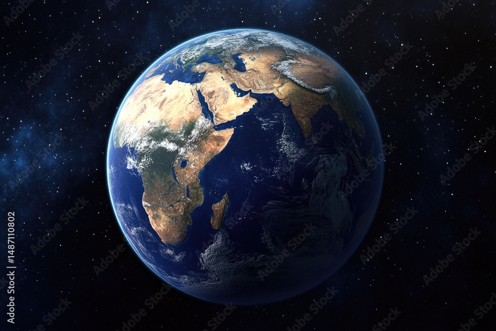 Obraz premium Earth seen from space, a breathtaking celestial view.