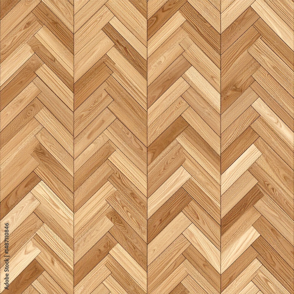Fototapeta premium Light Wood Herringbone Flooring