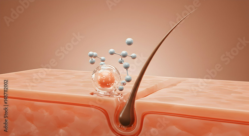 hair,  growth,  serum, Hair Growth Serum Molecules Penetrating Skin