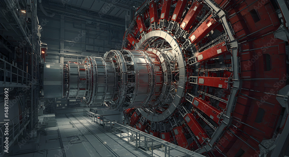 Fototapeta premium futuristic, industrial, machine, Futuristic Industrial Machine Interior