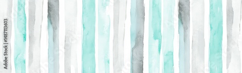 Wallpaper Mural Blue and green hues come together in a seamless pattern that overlays a striped background Torontodigital.ca