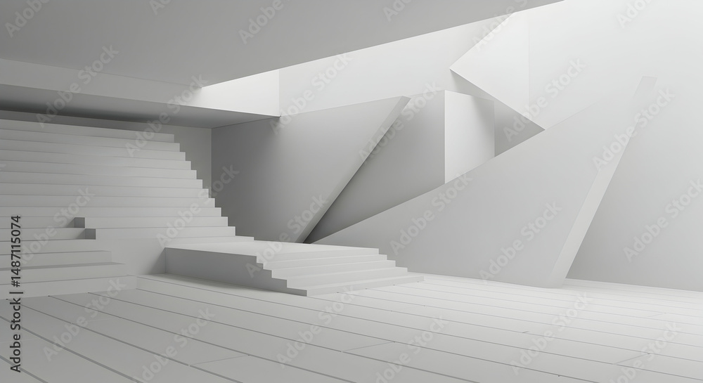 abstract, architecture, building, Abstract White Architecture with Stairs and Geometric Shapes abstract, architecture, building, Abstract White Architecture with Stairs and Geometric Shapes
