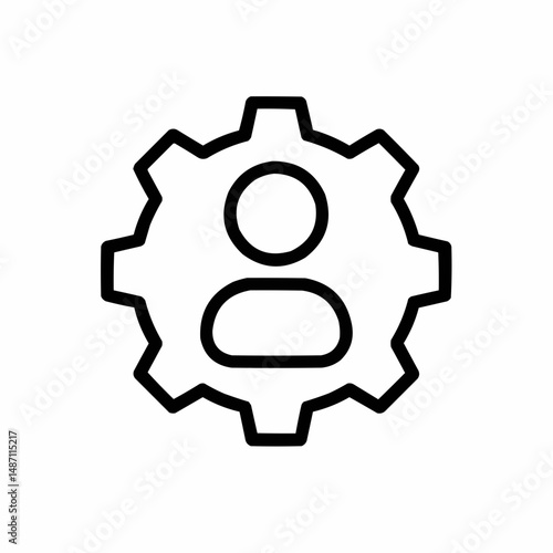 Simple gear with a person inside — hiring for specific skills.