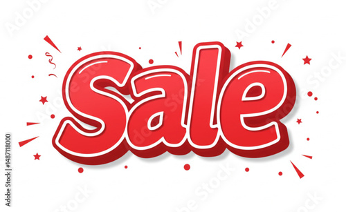 Red Sale Text on white background