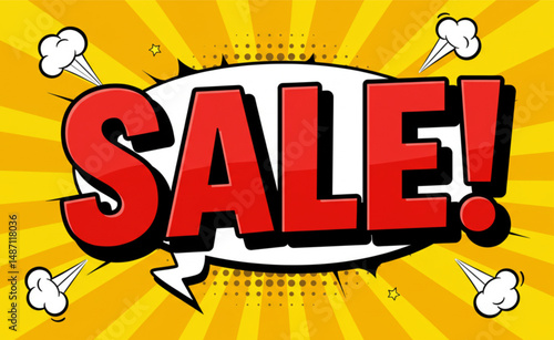 Dynamic Comic-Style "SALE!" Banner for Eye-Catching Promotions