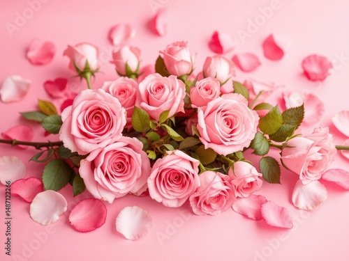Valentines Day Roses:  Pink Bloom on Pink