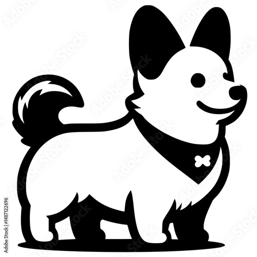 Silhouette of a corgi puppy