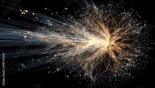 Advanced 3D simulation of the Big Bang theory with detailed visualization of cosmic phenomena.