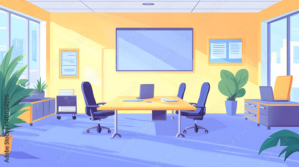 Fototapeta premium A corporate training room where new employees are given compliance training (3)