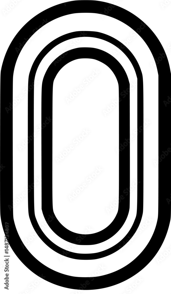 Fototapeta premium Oval racetrack layered concentric loops