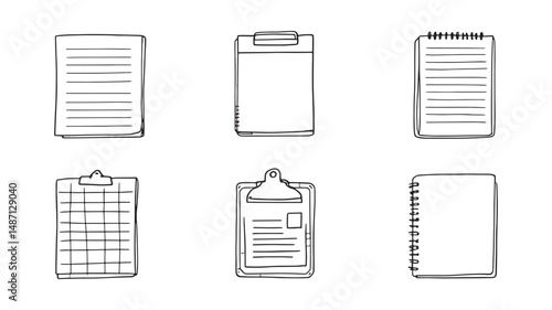 Paper Notepad line art image focused on elegant note taking