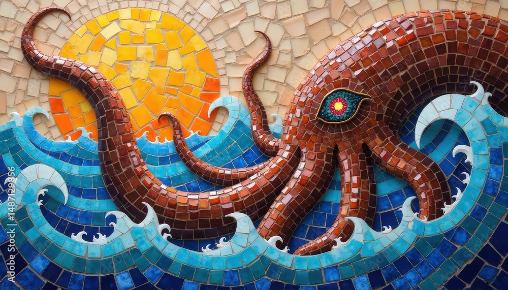 Obraz premium Octopus mosaic artwork