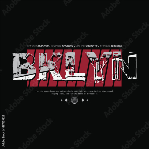 Brooklyn vector illustration and typography, perfect for t-shirts, hoodies, prints etc