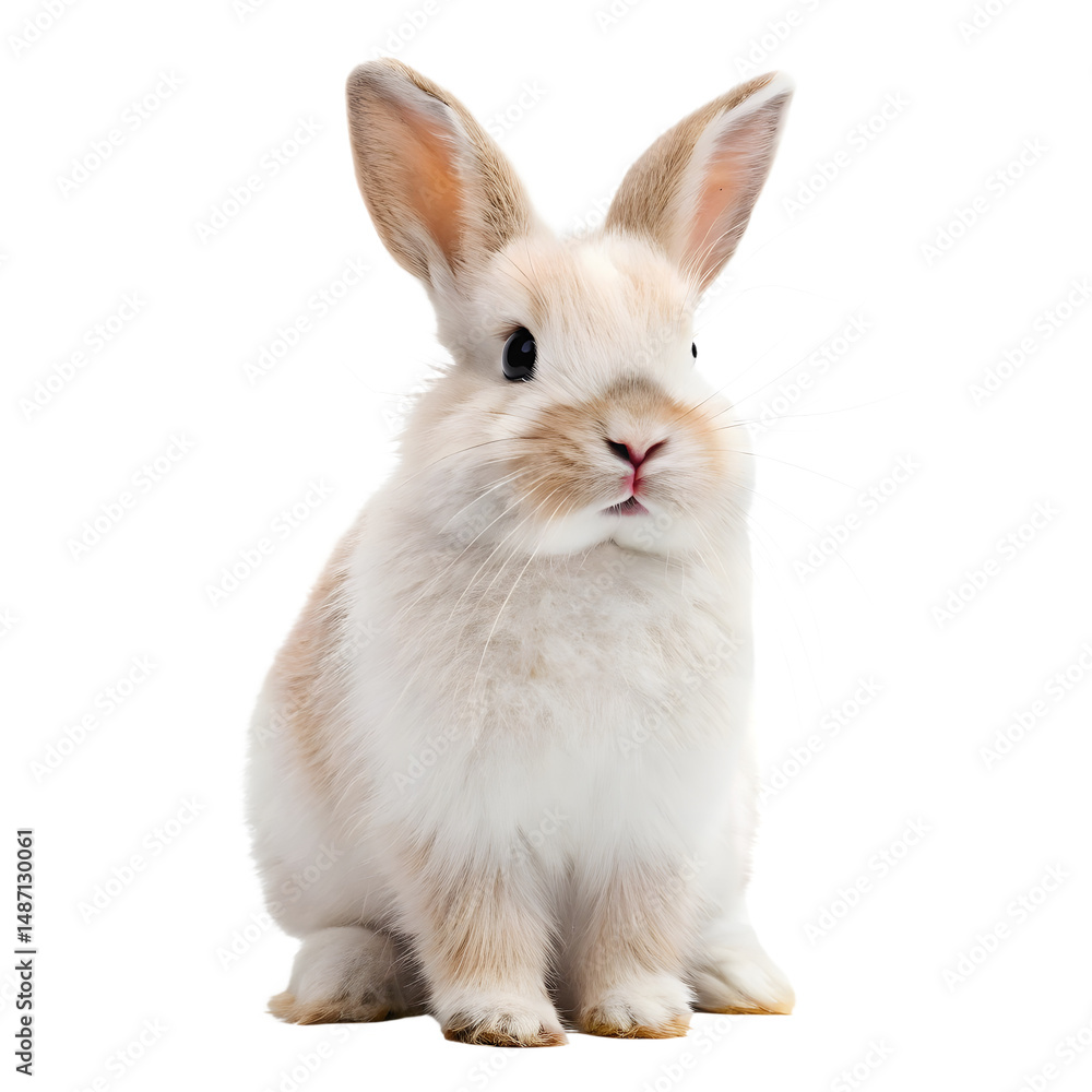 Obraz premium white rabbit isolated transparent background