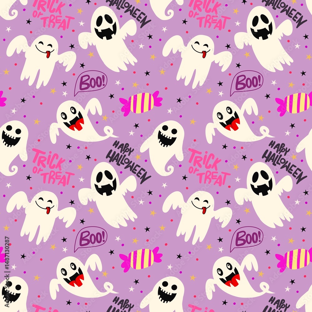 Halloween seamless pattern - creepy pumpkin lanterns with scary faces, traditional holiday halloween symbols ,seamless texture Halloween seamless pattern - creepy pumpkin lanterns with scary faces, traditional holiday halloween symbols ,seamless texture