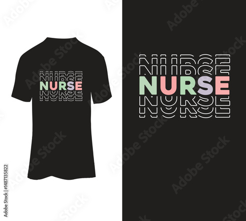  Nurse typography t-shirt design for sale.