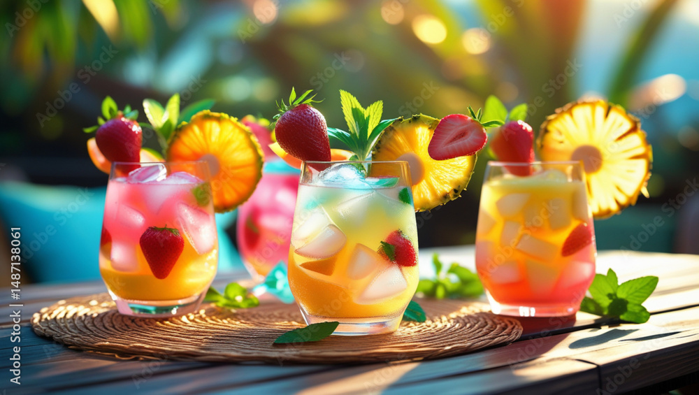 Fototapeta premium colorful cocktail on the table